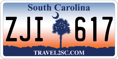 SC license plate ZJI617