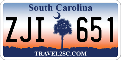 SC license plate ZJI651