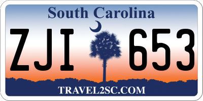 SC license plate ZJI653