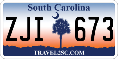 SC license plate ZJI673