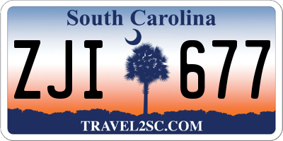 SC license plate ZJI677