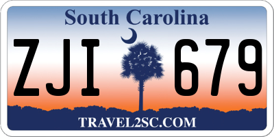 SC license plate ZJI679