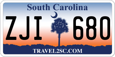 SC license plate ZJI680