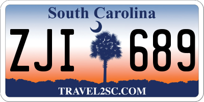SC license plate ZJI689