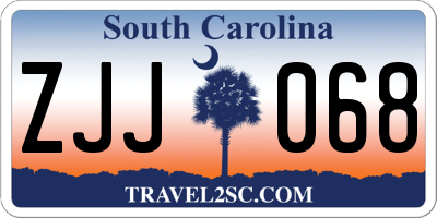 SC license plate ZJJ068