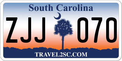 SC license plate ZJJ070