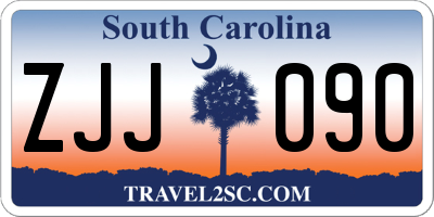 SC license plate ZJJ090
