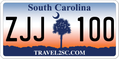 SC license plate ZJJ100
