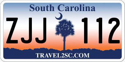SC license plate ZJJ112