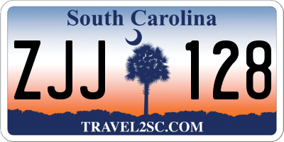 SC license plate ZJJ128
