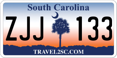 SC license plate ZJJ133