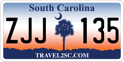 SC license plate ZJJ135