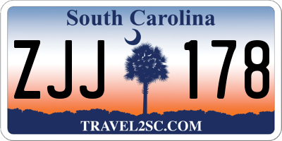 SC license plate ZJJ178