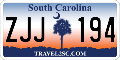 SC license plate ZJJ194