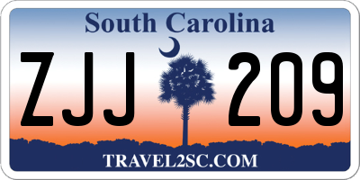 SC license plate ZJJ209