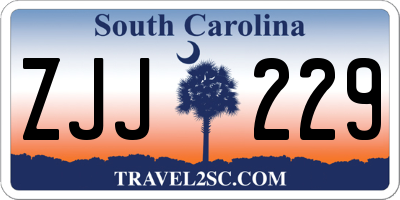 SC license plate ZJJ229
