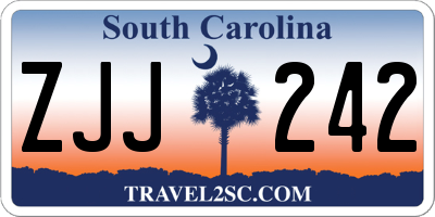 SC license plate ZJJ242