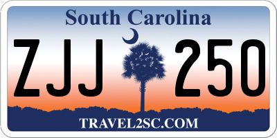 SC license plate ZJJ250