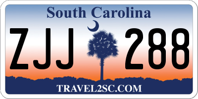 SC license plate ZJJ288