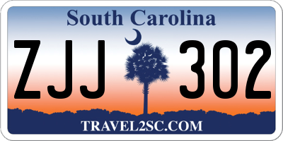 SC license plate ZJJ302