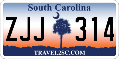 SC license plate ZJJ314