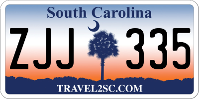 SC license plate ZJJ335