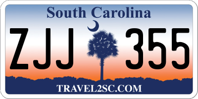 SC license plate ZJJ355