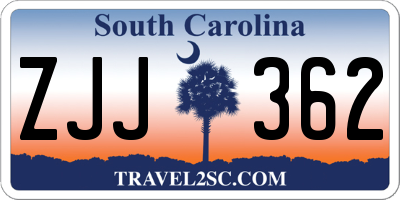 SC license plate ZJJ362