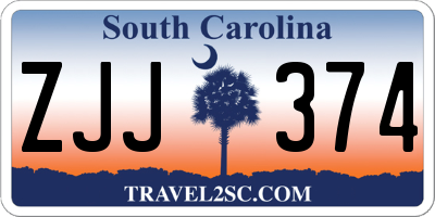 SC license plate ZJJ374