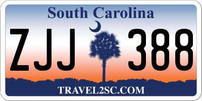 SC license plate ZJJ388