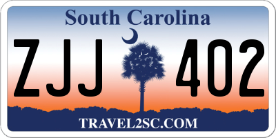 SC license plate ZJJ402