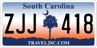 SC license plate ZJJ418