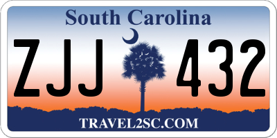 SC license plate ZJJ432