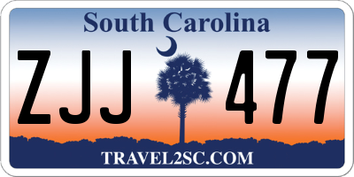 SC license plate ZJJ477