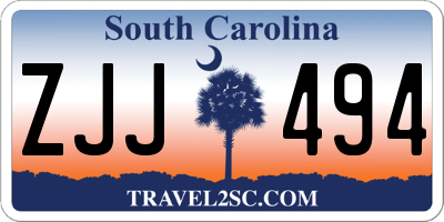 SC license plate ZJJ494