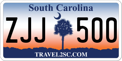 SC license plate ZJJ500