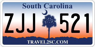 SC license plate ZJJ521