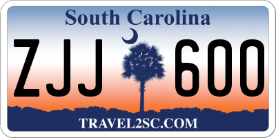 SC license plate ZJJ600