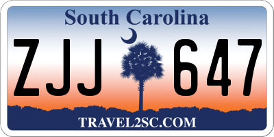 SC license plate ZJJ647