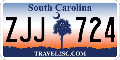 SC license plate ZJJ724