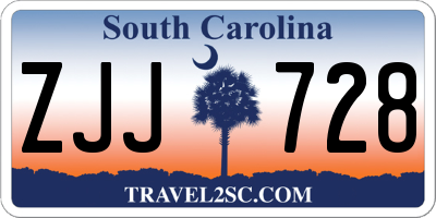 SC license plate ZJJ728