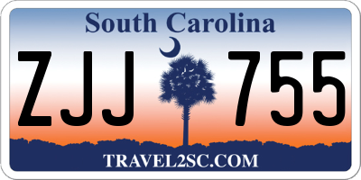SC license plate ZJJ755
