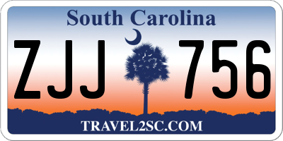 SC license plate ZJJ756