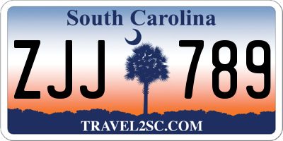 SC license plate ZJJ789