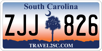 SC license plate ZJJ826