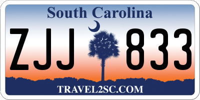 SC license plate ZJJ833