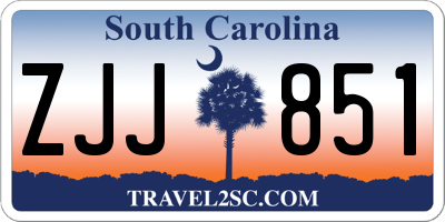 SC license plate ZJJ851