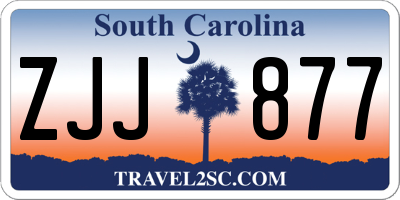 SC license plate ZJJ877