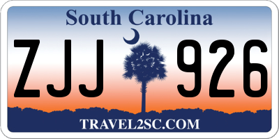 SC license plate ZJJ926