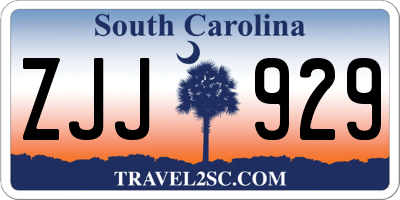 SC license plate ZJJ929